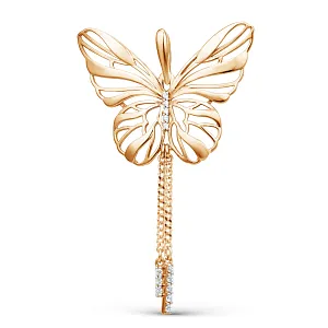 Подвеска из красного золота с фианитами