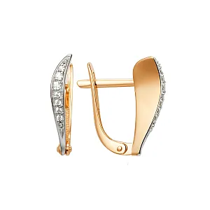 Серьги из красного золота с фианитами