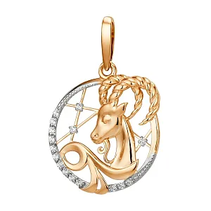 Подвеска из красного золота с фианитами