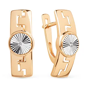 Серьги из красного золота с фианитами