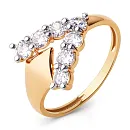 Кольцо из красного золота с фианитами