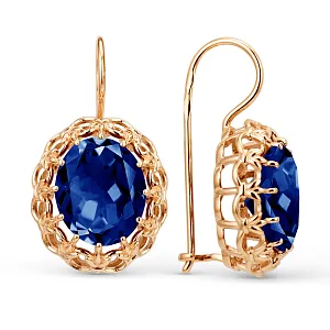 Серьги из красного золота с корундами