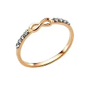 Кольцо из красного золота с фианитами