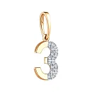 Подвеска из красного золота с фианитами