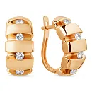 Серьги из красного золота с фианитами