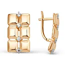 Серьги из красного золота с фианитами