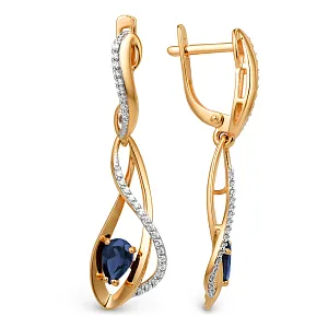 Серьги из красного золота с корундами