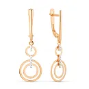 Серьги из красного золота с фианитами