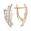 Серьги из красного золота с фианитами