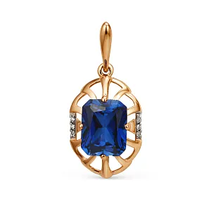 Подвеска из красного золота с корундом