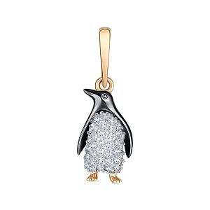 Подвеска из красного золота с фианитами