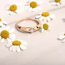 Кольцо из красного золота с фианитом