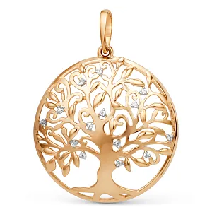 Подвеска из красного золота с фианитами