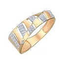 Кольцо из красного золота с фианитами