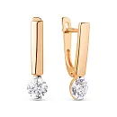 Серьги из красного золота с фианитами