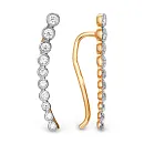 Серьги каффы из красного золота с фианитами