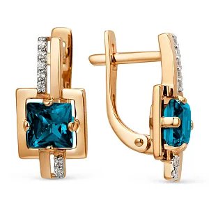 Серьги из красного золота с swiss топазами