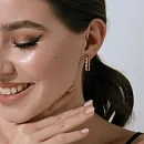 Серьги из красного золота с фианитами