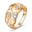 Кольцо из красного золота с фианитами