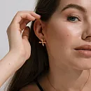 Серьги из красного золота с фианитами