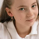 Серьги детские из красного золота с фианитами