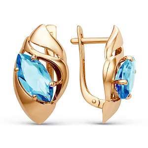 Серьги из красного золота с swiss топазами