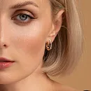 Серьги из красного золота с фианитами