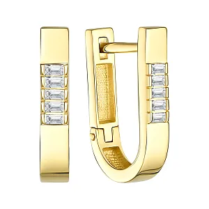 Серьги из желтого золота с бриллиантами