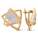 Серьги из красного золота с фианитами