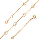 Браслет из красного золота с фианитами