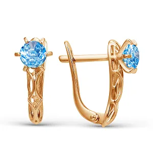 Серьги из красного золота с swiss топазами