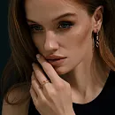 Серьги из красного золота с фианитами