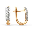 Серьги из красного золота с фианитами