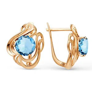 Серьги из красного золота с swiss топазами