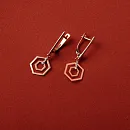 Серьги из красного золота с фианитами