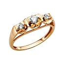 Кольцо из красного золота с фианитами