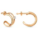 Серьги пусеты из красного золота с фианитами