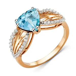 Кольцо из красного золота с топазом