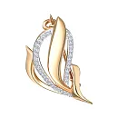 Брошь из красного золота с фианитами