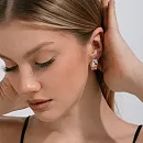 Серьги из красного золота с фианитами