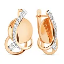 Серьги из красного золота с фианитами