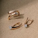 Серьги из красного золота с фианитами