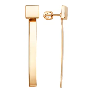 Серьги пусеты из красного золота