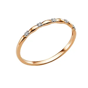 Кольцо из красного золота с фианитами