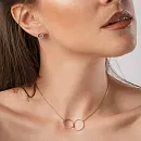Серьги пусеты из красного золота с фианитами