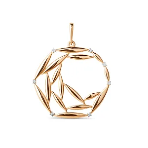 Подвеска из красного золота с фианитами