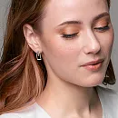 Серьги из красного золота с фианитами