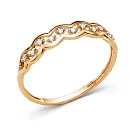 Кольцо из красного золота с фианитами