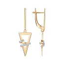 Серьги из красного золота с фианитами