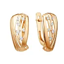 Серьги из красного золота с фианитами